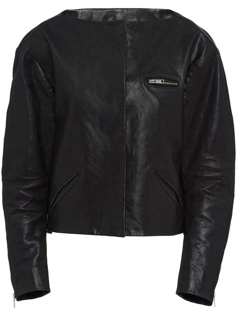 prada wool coat women|prada leather jacket women's.